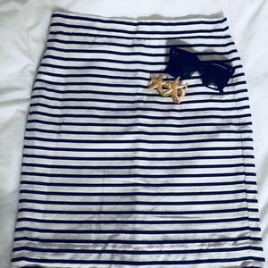 J.Crew Navy and White Pencil Skirt